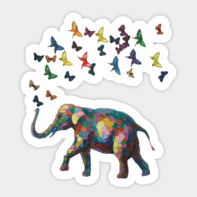 Butterfly Elephant Sticker by Divan